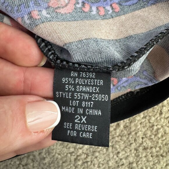 Y2K Babydoll Dress 2X Empire Waist Colorful Animal Print Deep V Neck Dolman - Picture 4 of 6